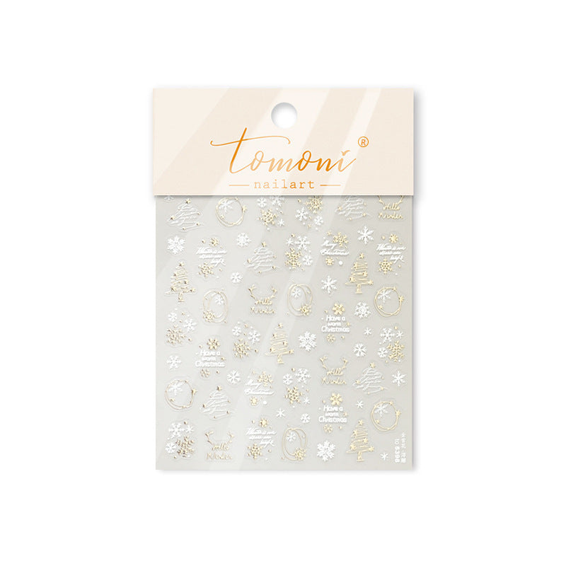 Golden Snow Light Luxury Nail Decals