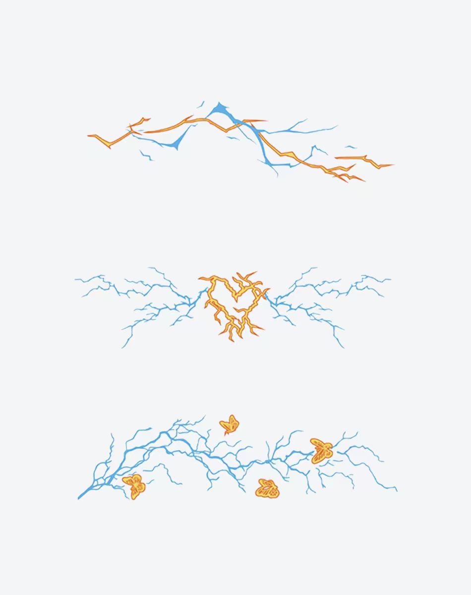 Electric Energy Temporary Tattoo Trio