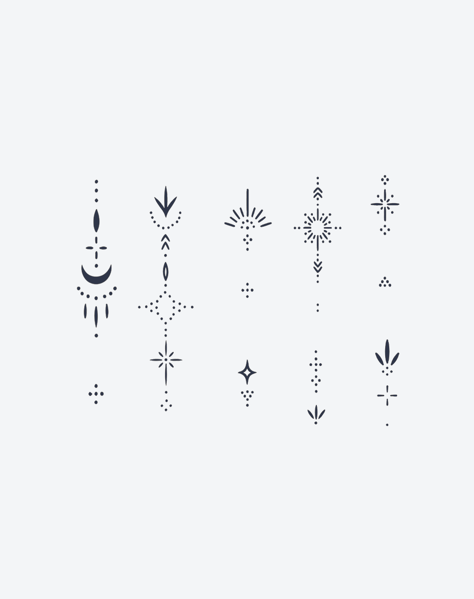 Temporary Tattoos - Stellar Spire Vertical Celestial	