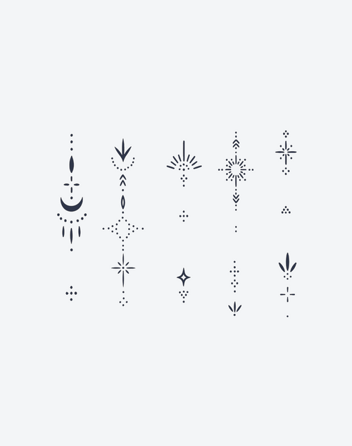 Temporary Tattoos - Stellar Spire Vertical Celestial	