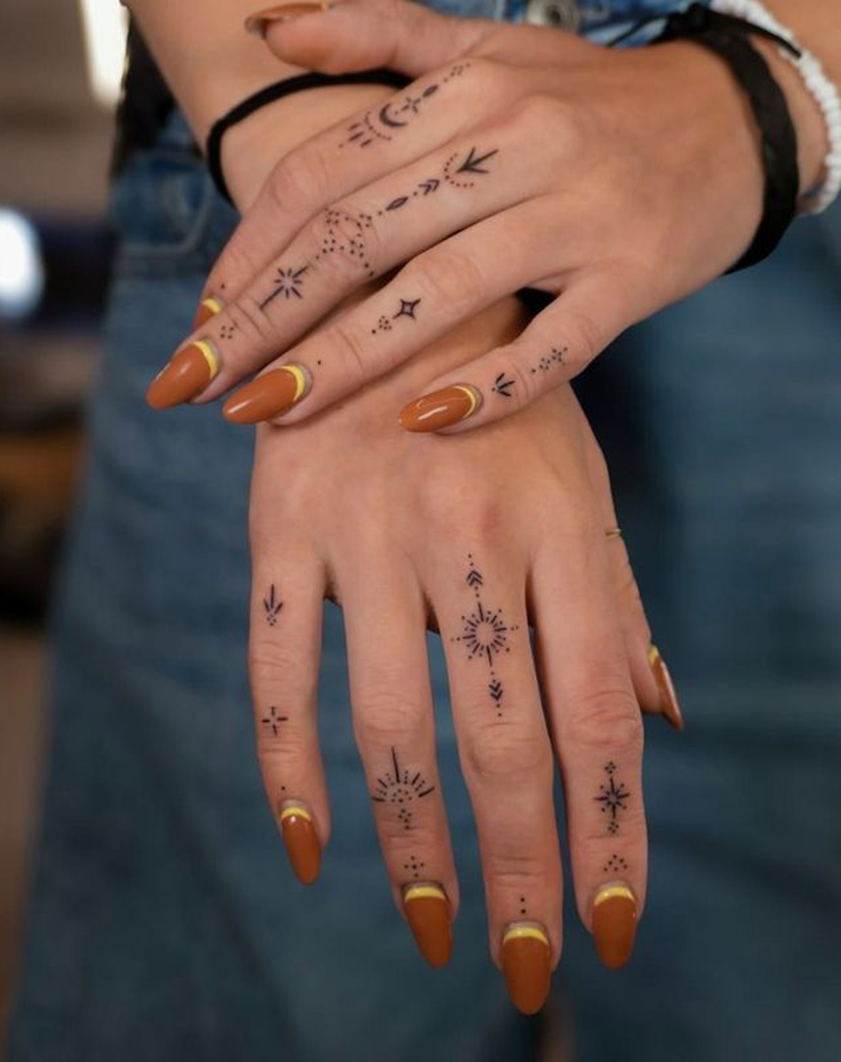 Celestial Designs Stellar Spire Fine-Line Tattoos