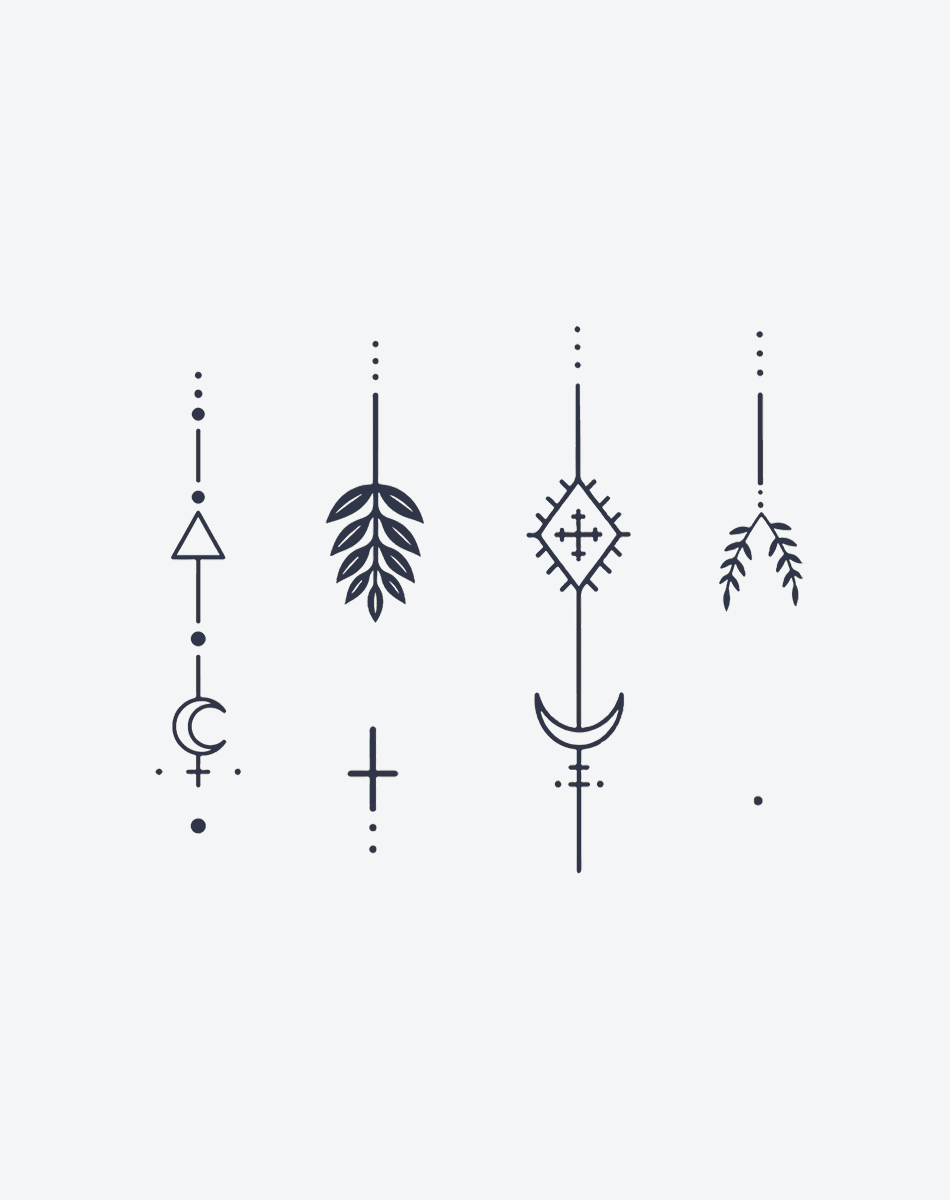 Temporary Tattoos - Pagan Bloom Fine-Line Floral