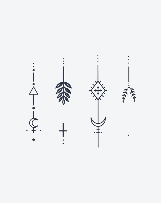 Temporary Tattoos - Pagan Bloom Fine-Line Floral