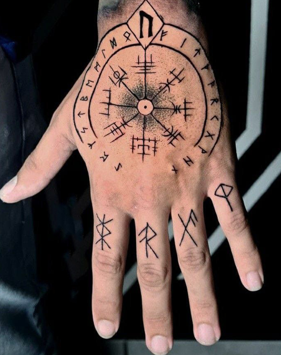 Protection Symbols Runes of Aegis Fine-Line Art