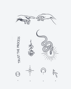 Temporary Tattoos - Creation Lines Minimalist Line Art