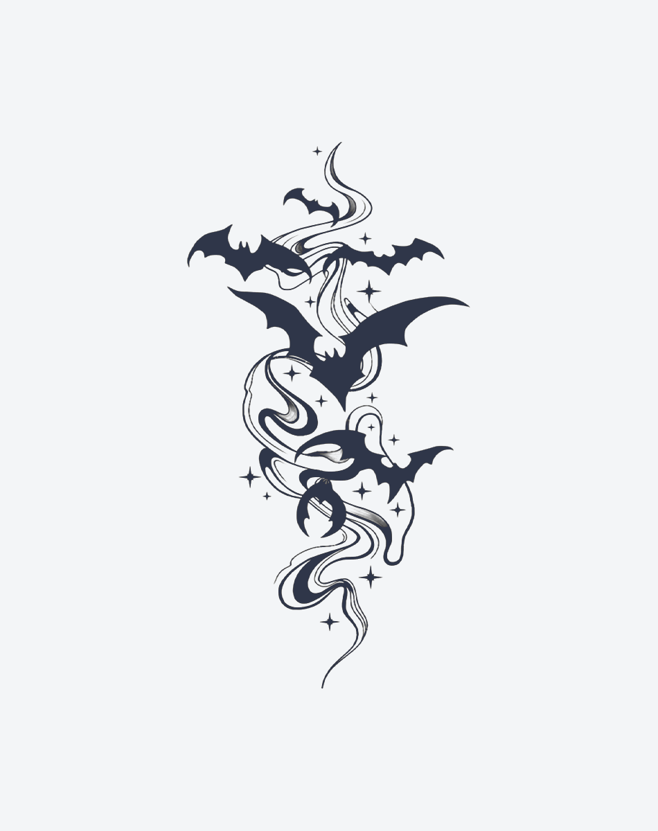 Midnight Bat Swirl