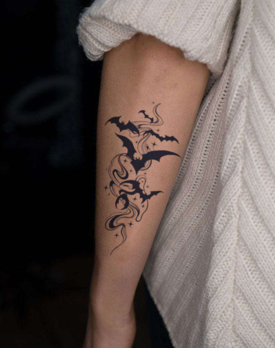 Midnight Bat Swirl