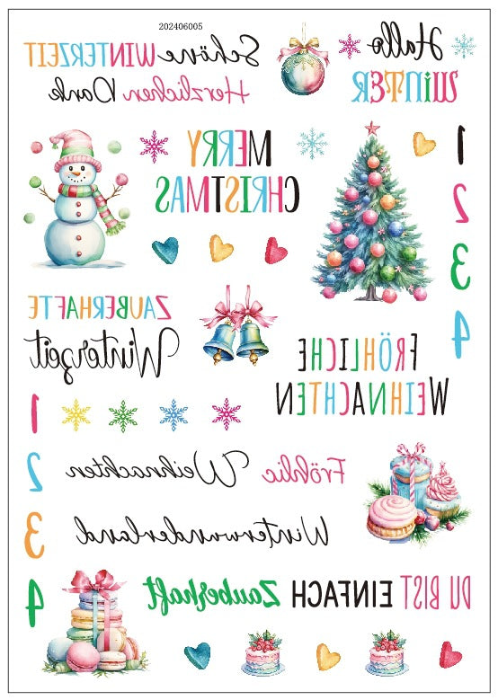 Minimalist Black & White Christmas Candle Decals