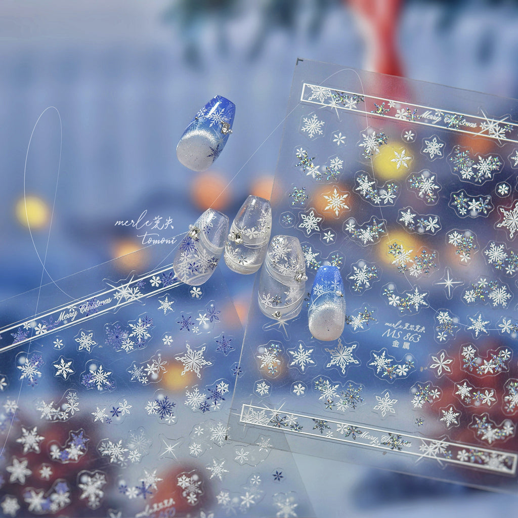 Golden Snow Light Luxury Nail Decals