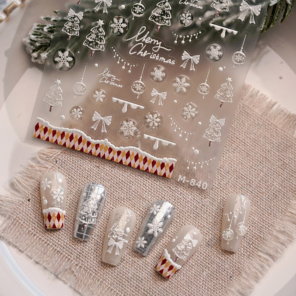 Crystal Christmas Embossed Decal