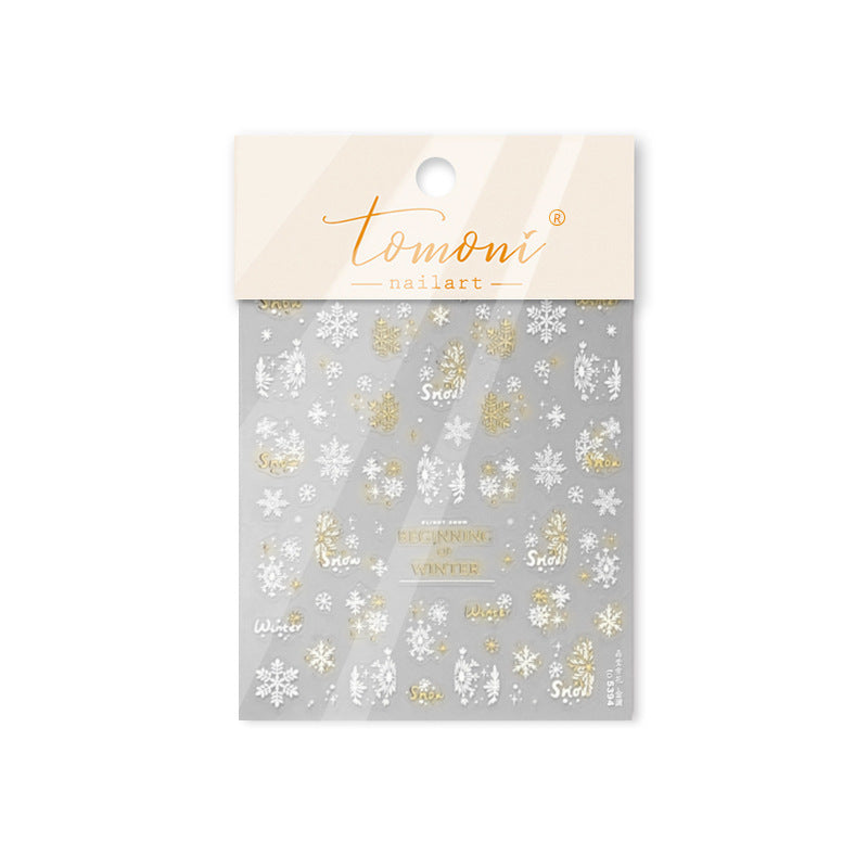 Golden Snow Light Luxury Nail Decals