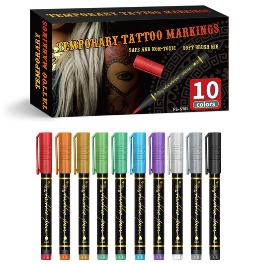 Temporary Tattoo Markers for Skin（10-Pack）