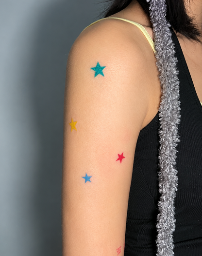 Walking Stardust Colorful Star Temporary Tattoo Set