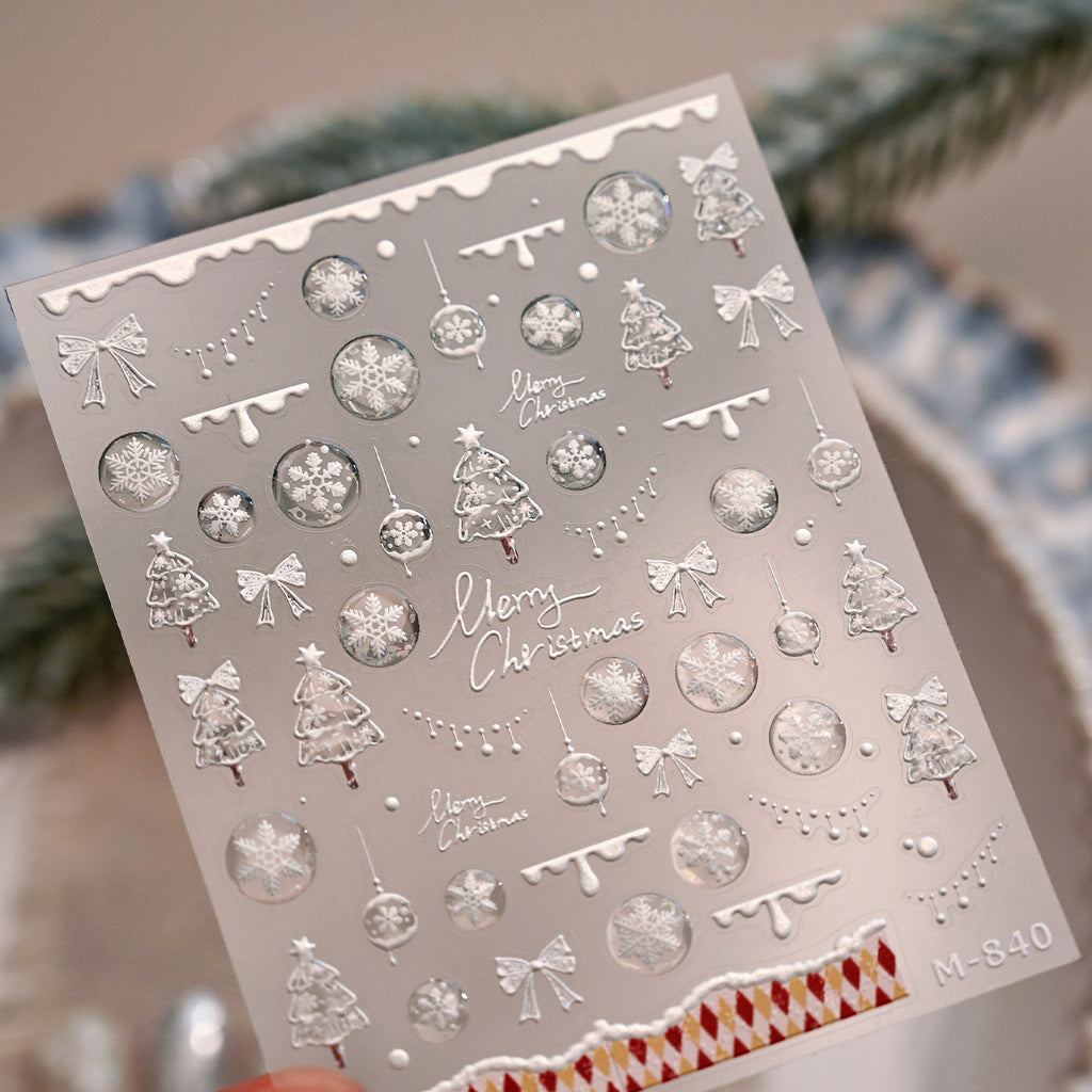 Crystal Christmas Embossed Decal