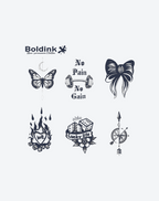 6 Bögen kleine Tattoos Kombination 3