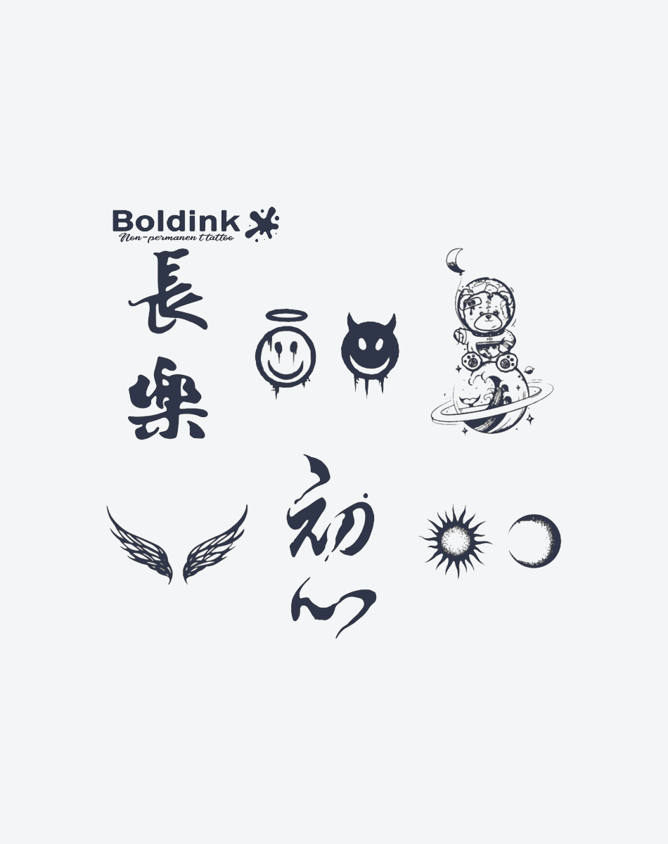 6 Bögen kleine Tattoos Kombination 4