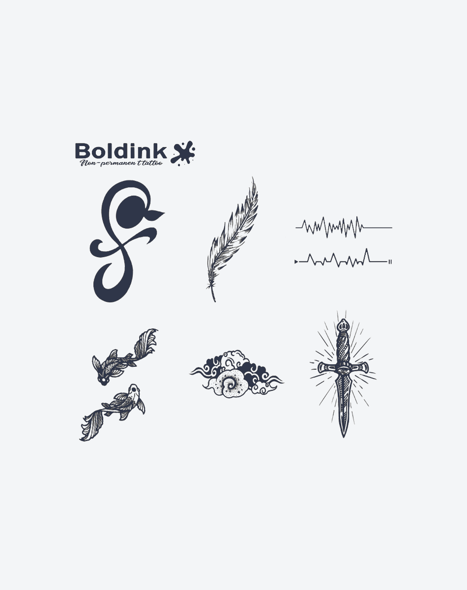 6 Bögen kleine Tattoos Kombination 7
