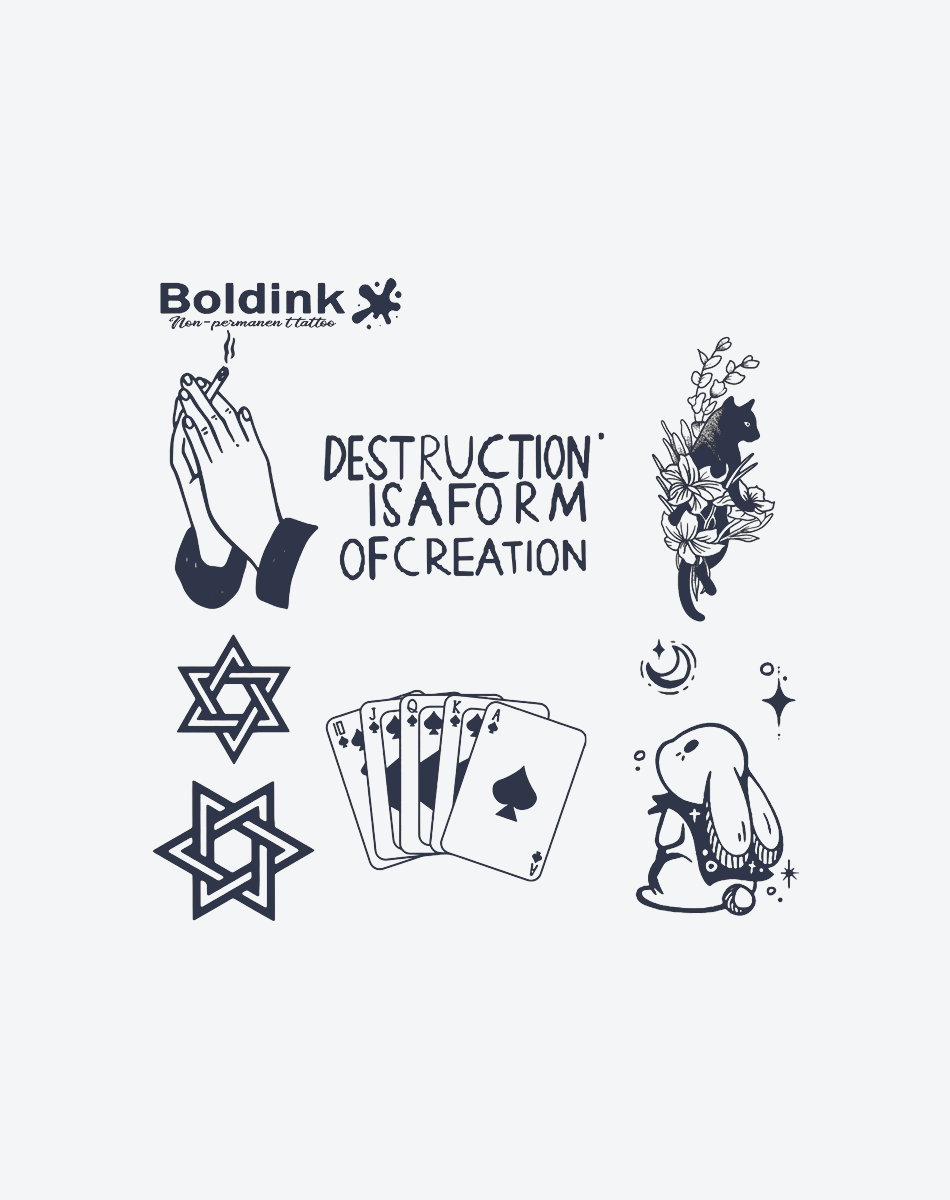 6 Sheets small tattoo Combination 12