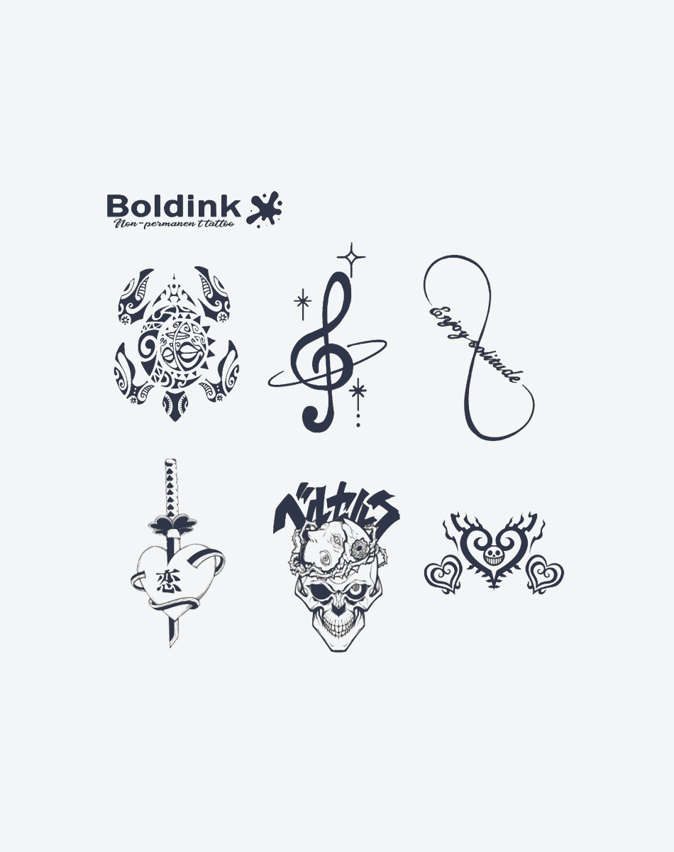 6 Bögen kleine Tattoo Kombination 13