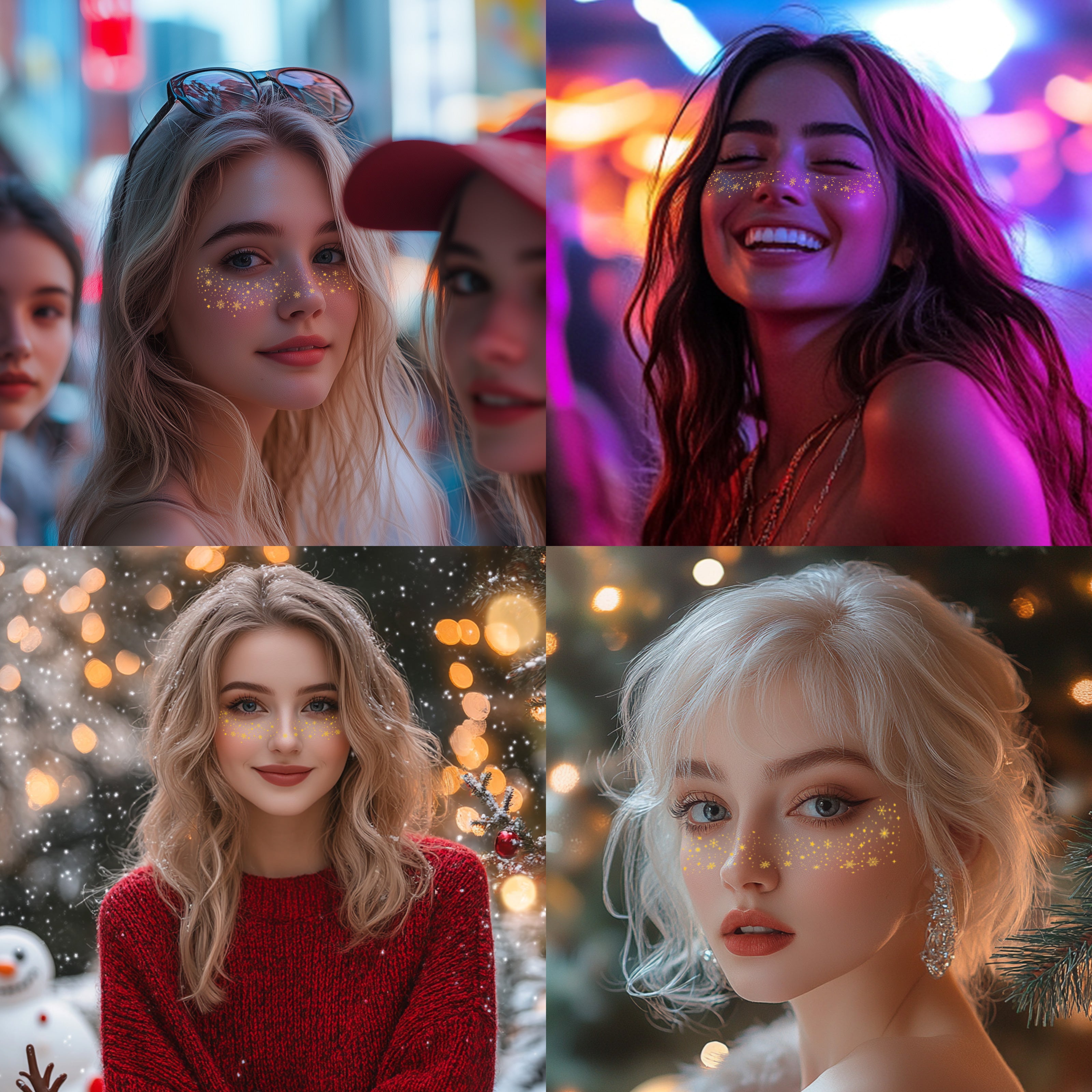 10pcs Gold Snowflake Cosmetic Patches