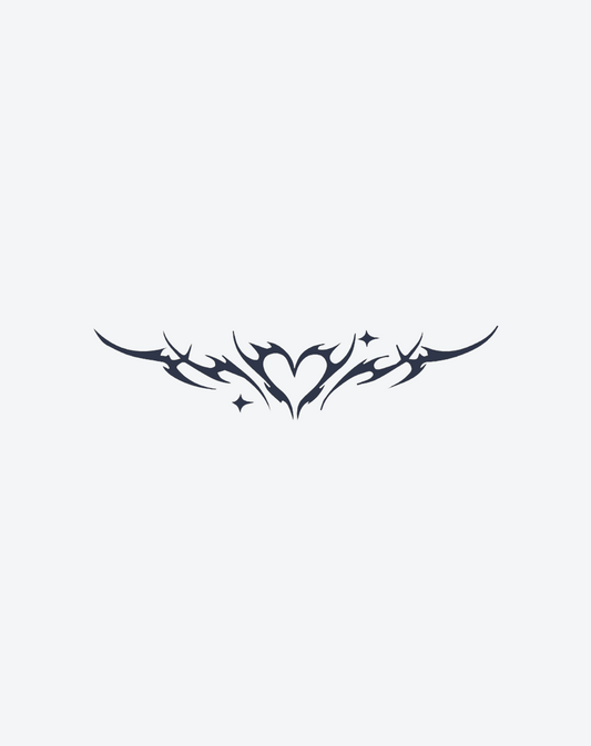 Y2K Heart Tribal Tattoo