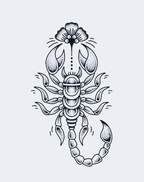 Scorpio's Blossom Temporary Tattoo - Zodiac Art