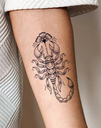 Temporary Tattoo Scorpio's Blossom - Mystical Sign