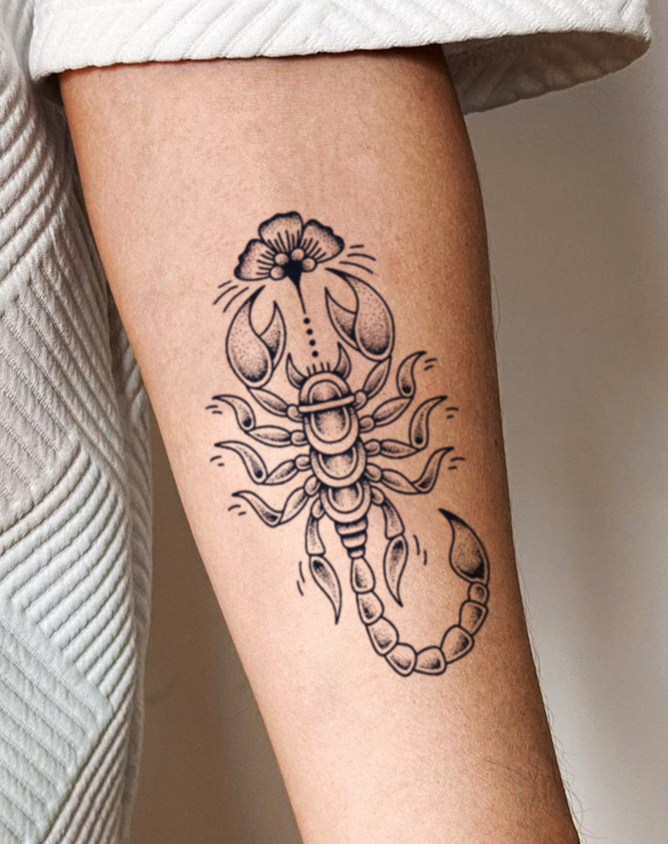 Temporary Tattoo Scorpio's Blossom - Mystical Sign