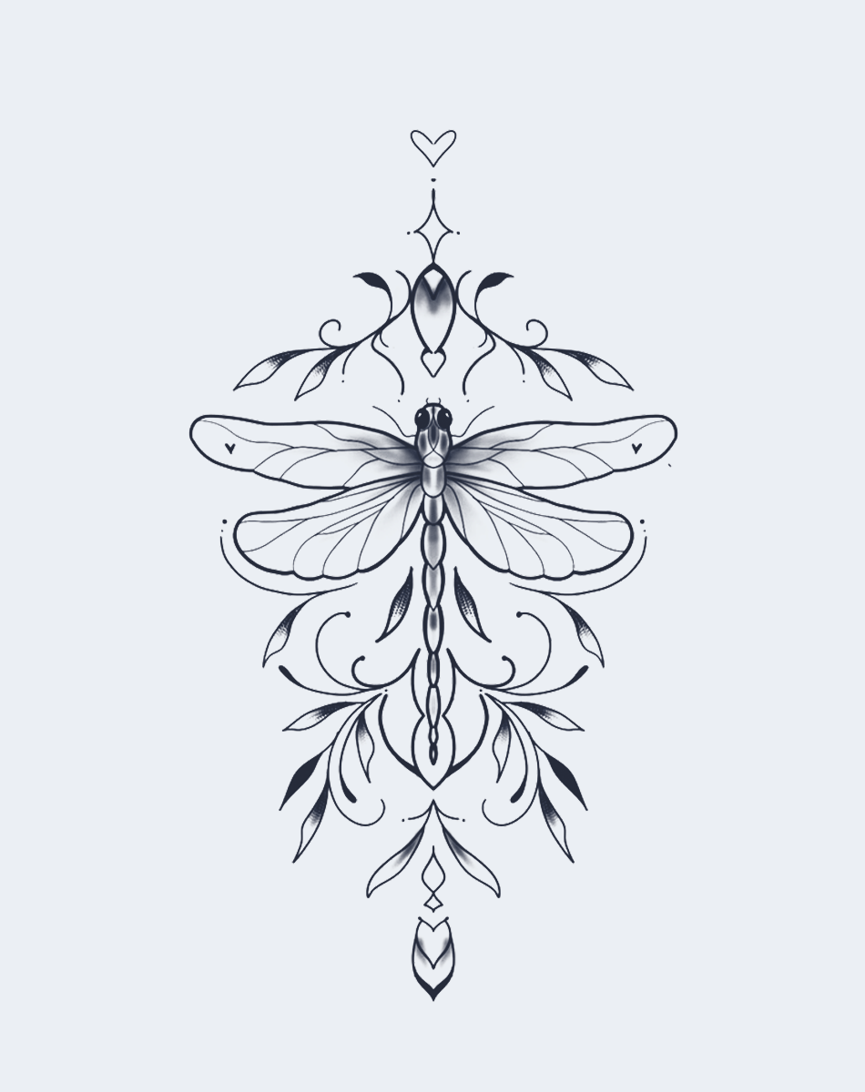 Dragonfly Bloom Temporary Tattoo - Transformation