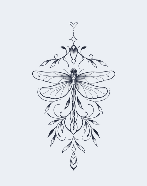 Dragonfly Bloom Temporary Tattoo - Transformation