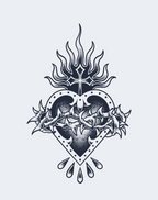 Thornbound Heart Temporary Tattoo - Gothic Art