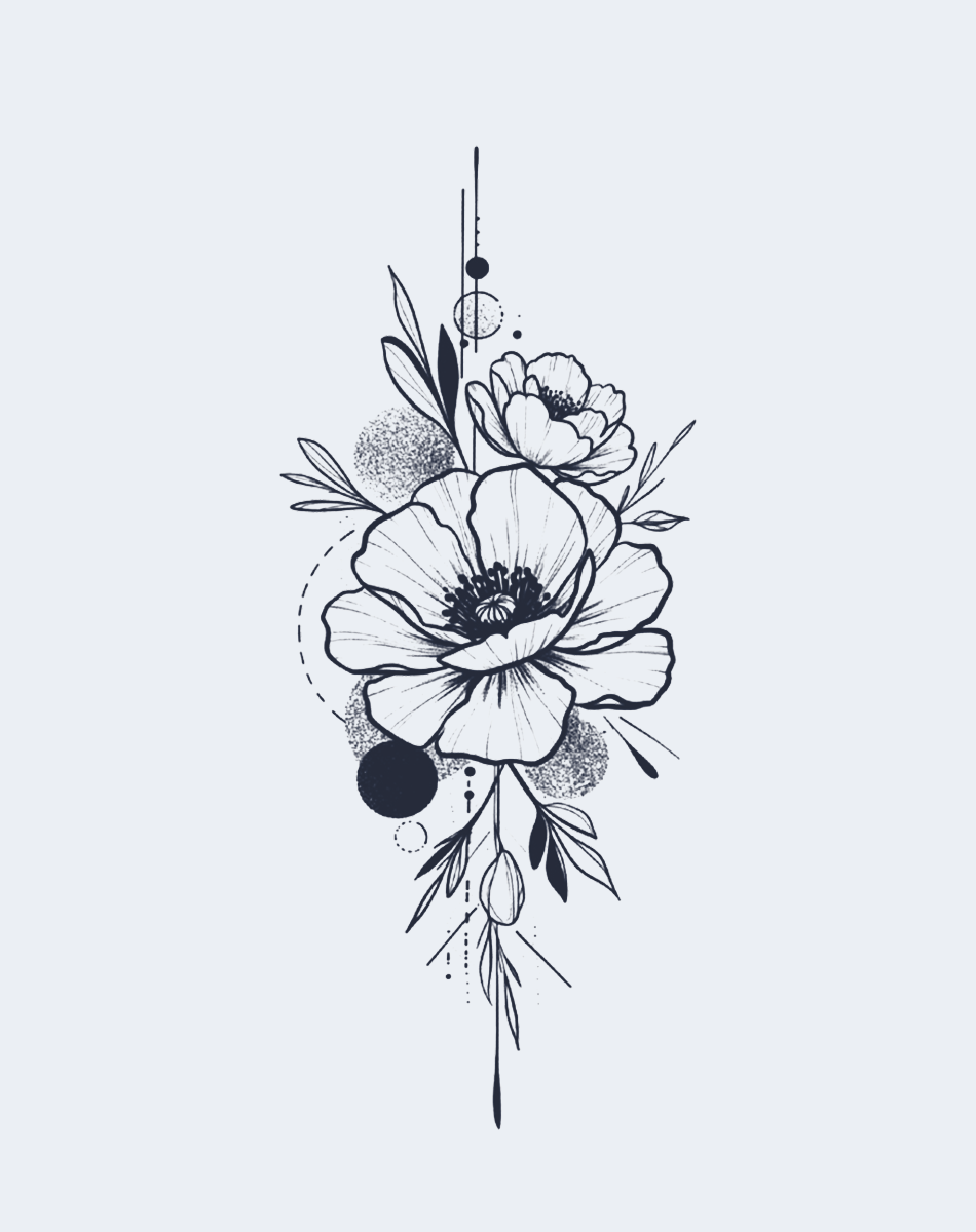 Cosmic Bloom Temporary Tattoo - Galaxy Flower Art