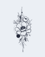 Cosmic Bloom Temporary Tattoo - Galaxy Flower Art