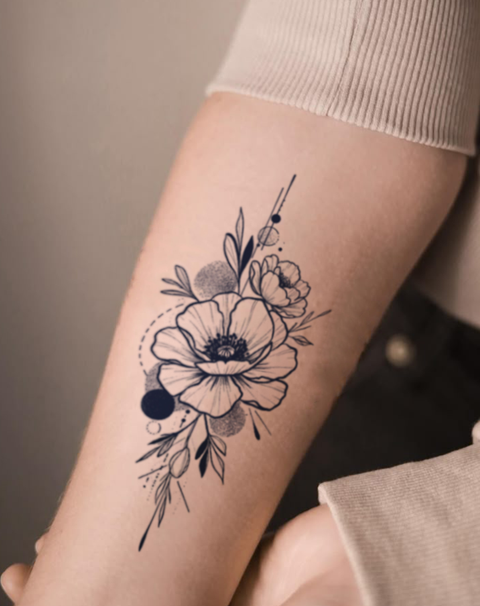 Temporary Tattoo Cosmic Bloom - Star & Flower