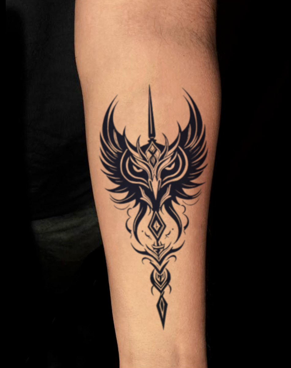 Temporary Tattoo The Aegis Owl - Wisdom & Shield
