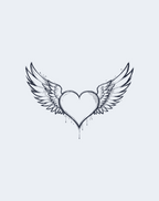 Winged Love Temporary Tattoo - Romantic Style