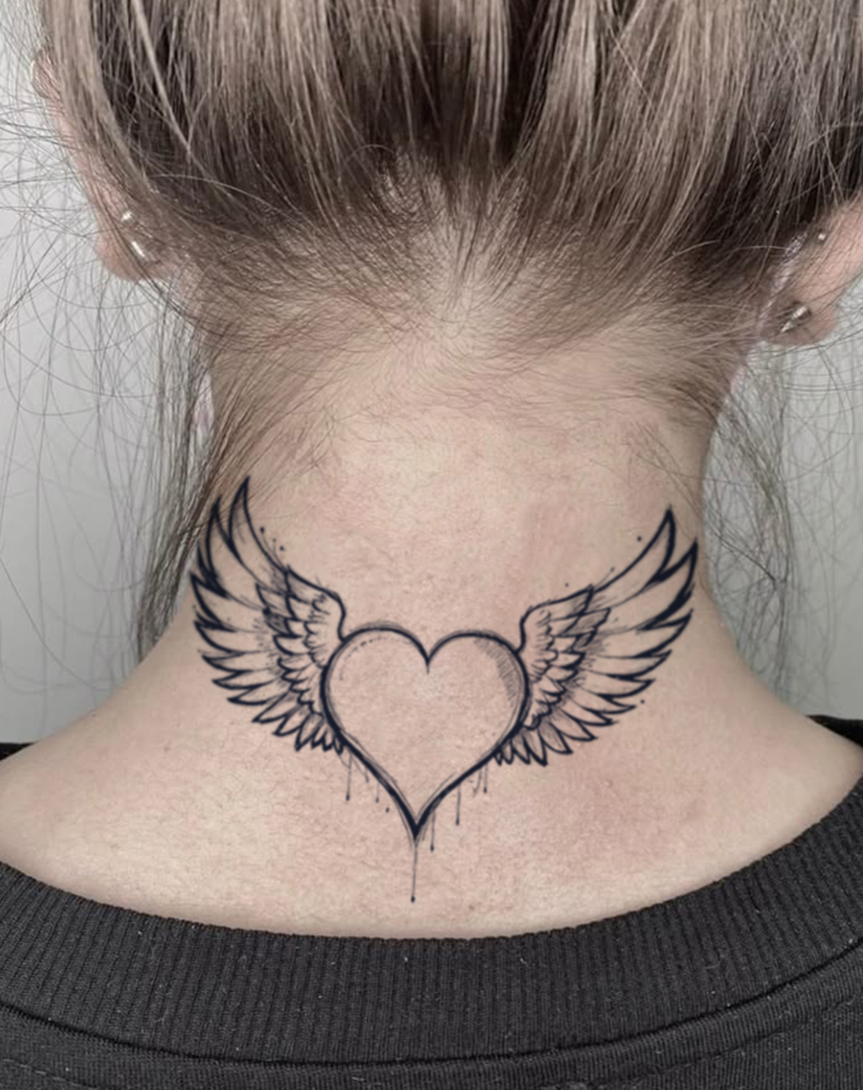 Winged Love: Sweet & Poetic Fake Tattoos