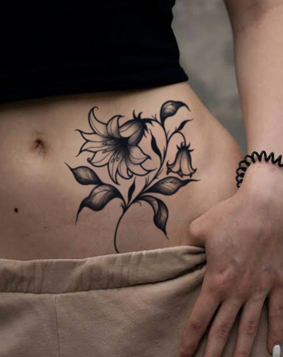 Bellflower Whispers: Gentle & Elegant Fake Tattoos