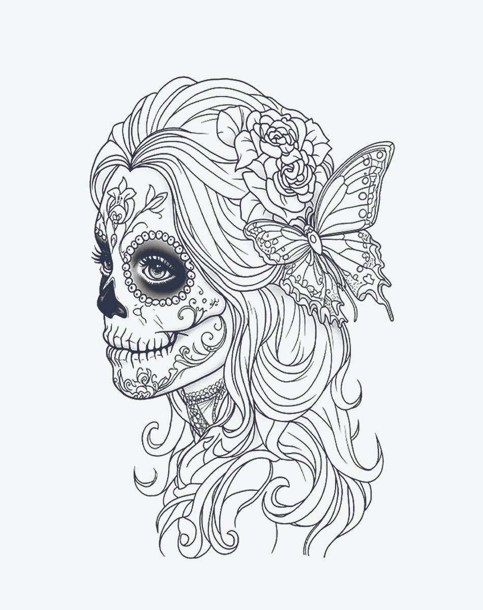 Sugar Skull Serenity Temporary Tattoos – Calm & Chic