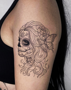 Sugar Skull Serenity Tattoo Stickers for Stylish Looks