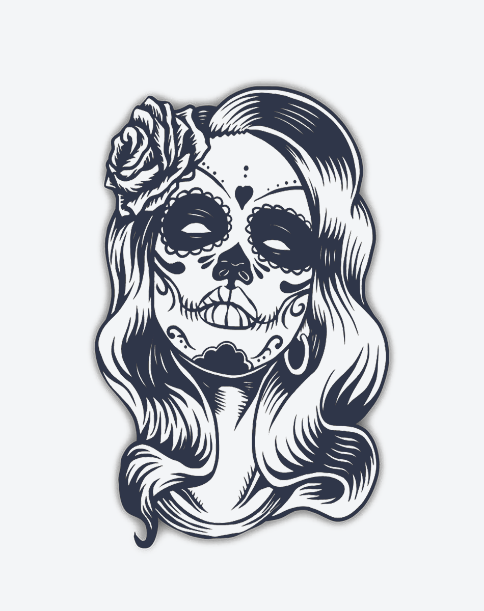 Calavera Elegance Temporary Tattoos – Chic & Festive