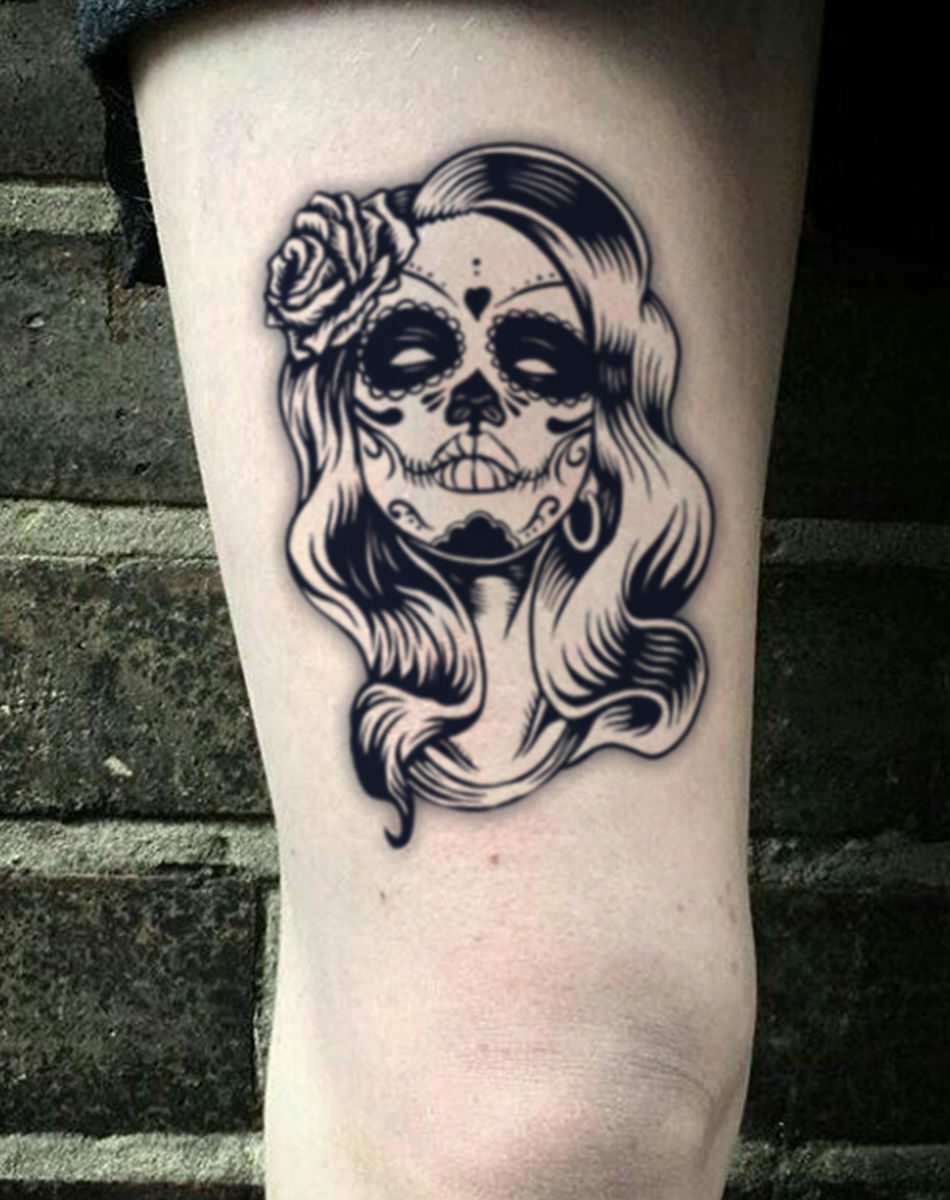 Calavera Elegance Tattoo Stickers for Stylish Looks
