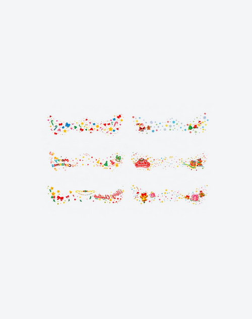 Christmas Cheer Face Tattoo Set – 6 Designs