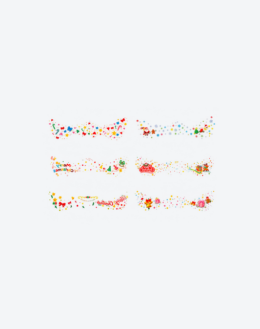 Christmas Cheer Face Tattoo Set – 6 Designs