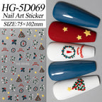 3D Embossed Christmas Carnival Nail Decals