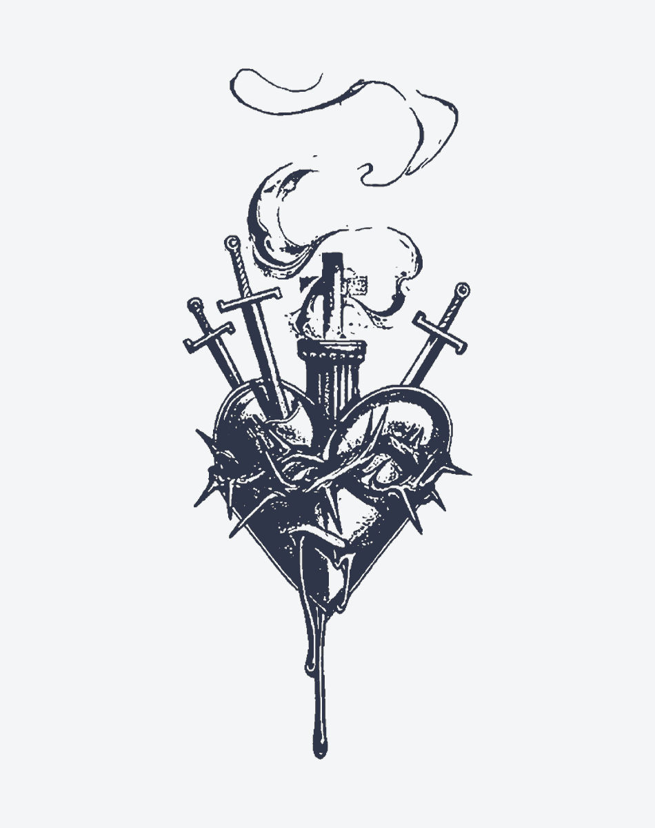 Sword pierces the heart