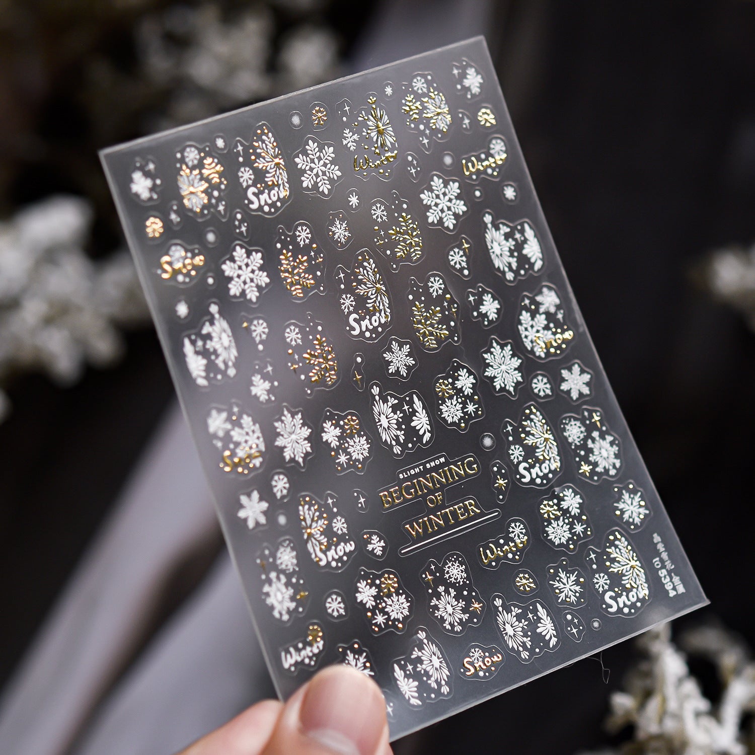 Golden Snow Light Luxury Nail Decals