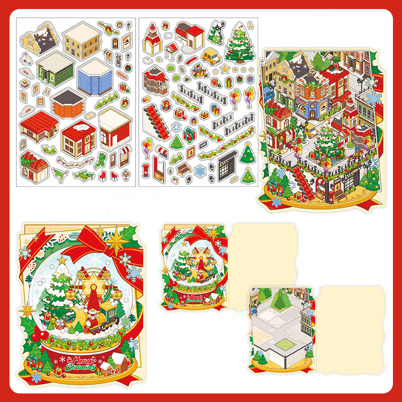Whimsical Christmas Diorama Pop-Up Stickers