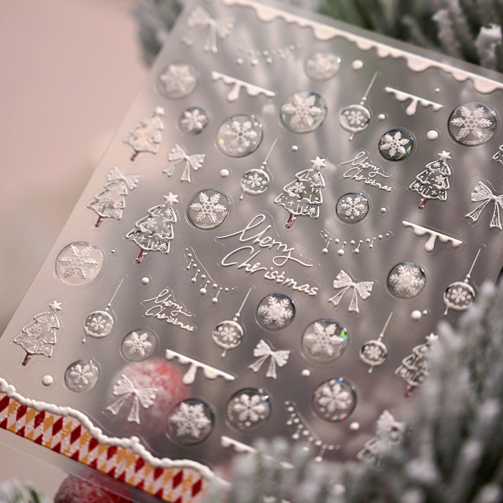 Crystal Christmas Embossed Decal