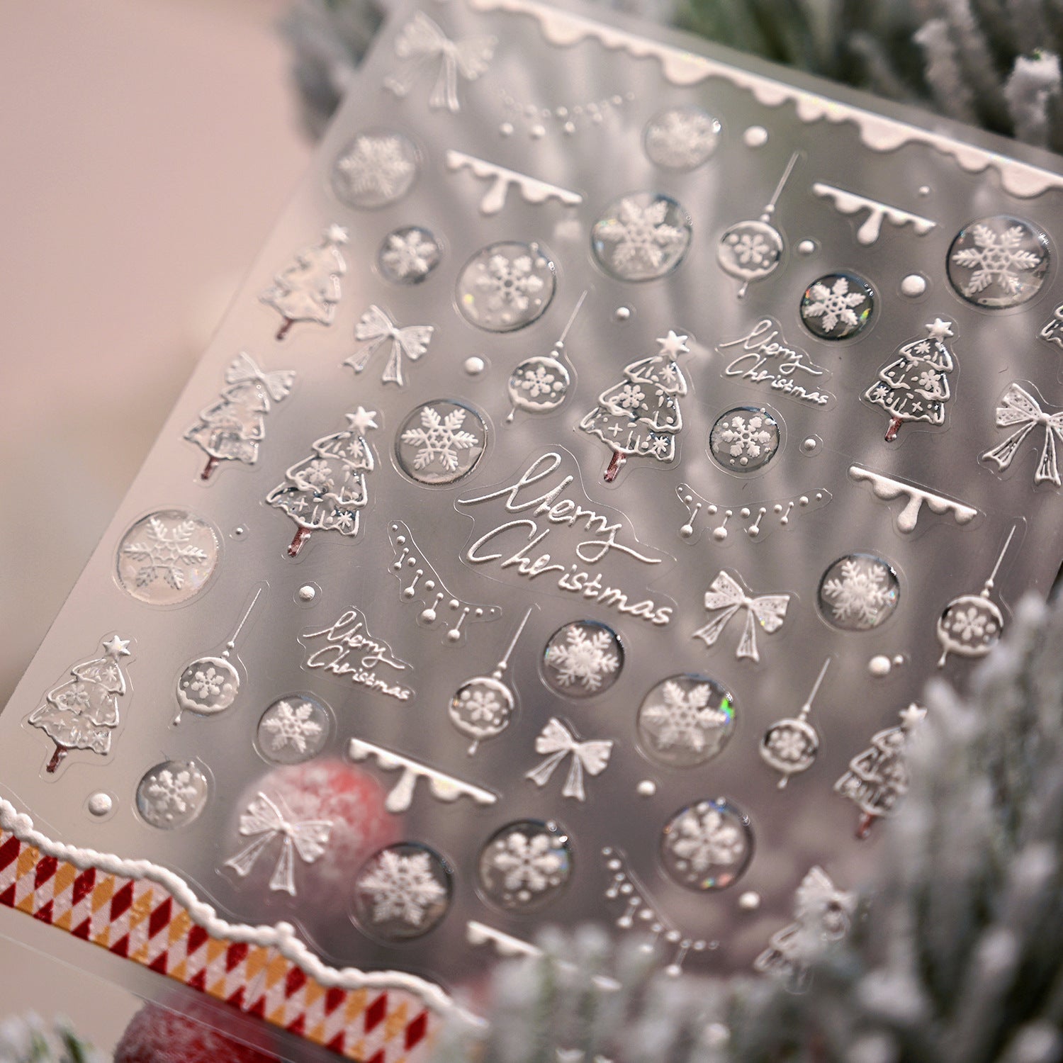 Crystal Christmas Embossed Decal